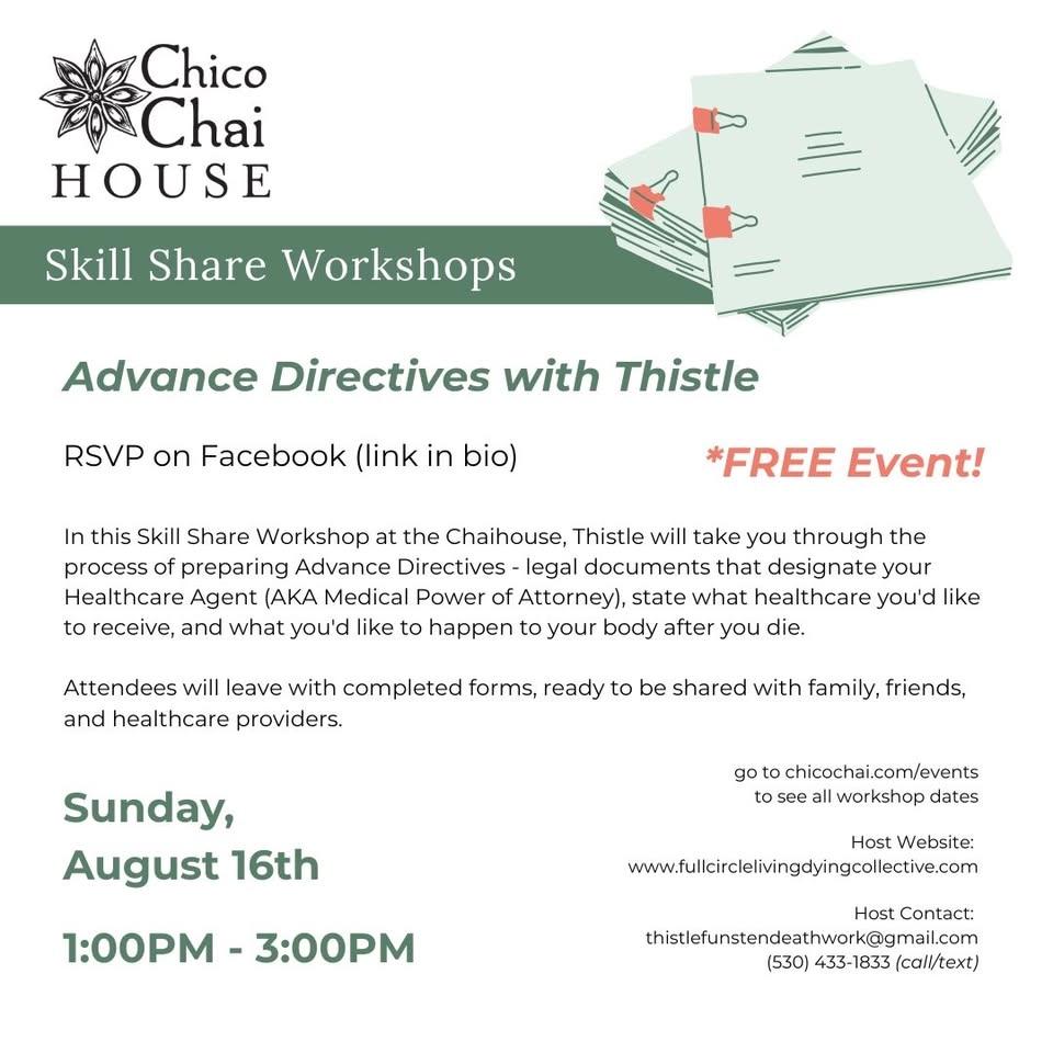 Skill Share Workshop: Advance Directives with Thistle *FREE*