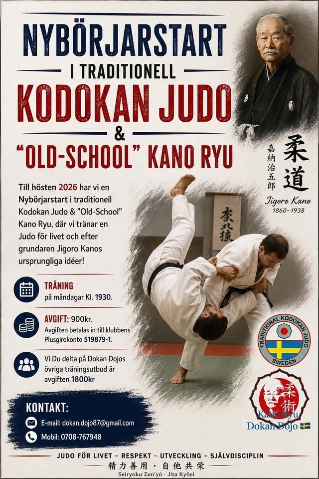 Nybörjarstart i Kodokan Judo & ”Old School” Kano Ryu